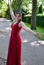 Pretty young woman in her first beautiful ballgown Royalty Free Stock Photo