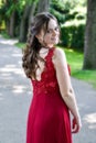 Pretty young woman in her first beautiful ballgown Royalty Free Stock Photo