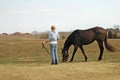 Pretty Young Woman with Horse