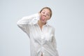 Pretty young woman making funny face like a pig. Royalty Free Stock Photo
