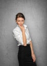 Pretty young woman in office clothes Royalty Free Stock Photo