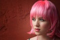Pretty young woman with pink hair Royalty Free Stock Photo