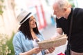 Pretty young woman asking for direction Royalty Free Stock Photo