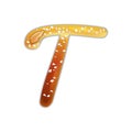 Letter t in the form of a pretzel