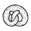 Pretzel bakery product sketch engraving vector Royalty Free Stock Photo