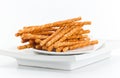 Pretzel bread sticks isolated on white background Royalty Free Stock Photo