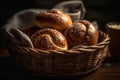 Pretzel (Brezen) sticks and pretzel rolls, Bavarian lye bun with salt in a basket, food Oktoberfest holiday, food art Royalty Free Stock Photo