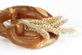 Pretzel with crop Royalty Free Stock Photo