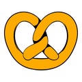 Pretzel icon in icon cartoon