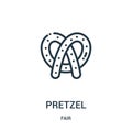 pretzel icon vector from fair collection. Thin line pretzel outline icon vector illustration. Linear symbol for use on web and