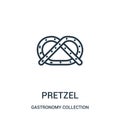 pretzel icon vector from gastronomy collection collection. Thin line pretzel outline icon vector illustration