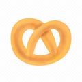 Pretzel isolated on transparent background. Cartoon wheat bretzel. Watercolour