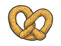 Pretzel Kringle sketch vector illustration Royalty Free Stock Photo