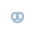 Pretzel line icon concept. Pretzel flat vector symbol, sign, outline illustration.