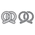 Pretzel line and glyph icon, bakery and food, pastry sign, vector graphics, a linear pattern on a white background.