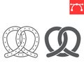 Pretzel line and glyph icon