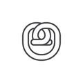 Pretzel line icon