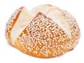 Pretzel Roll (with Sesame) over white Royalty Free Stock Photo