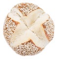 Pretzel Roll (with Sesame) over white Royalty Free Stock Photo