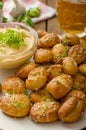 Pretzel rolls with cheese dip