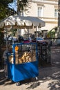 Pretzel seller in the city of Krakow in Poland