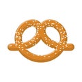 Pretzel with sesame seeds isolated. German national food. Snack to beer in Germany