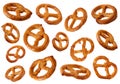 Pretzel snack on white