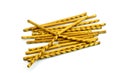 Pretzel snacks on white background Royalty Free Stock Photo