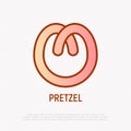 Pretzel thin line icon. Modern vector illustration