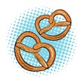 Pretzel Traditional baking. Illustration for the holiday Oktoberfest. Germany. Munich. Snack to beer. Cafe. Snack Bar. Bread.