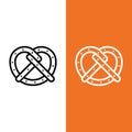 Pretzel Vector Icon Logo in Outline Style