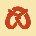 Pretzel vector icon. Traditional German bakery illustration.