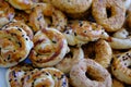 Pretzels baked pastery background pattern and texture