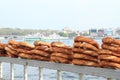 Pretzels on bank of sea in Istanbul Royalty Free Stock Photo