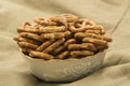 Pretzels bowl burlap background Royalty Free Stock Photo