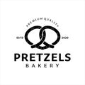 Pretzels logo design bakery vector template