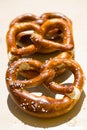 Pretzels are placed one behind the other