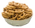 Pretzel snack junk food bowl pretzels carbohydrates