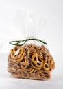 Pretzels in a transparent plastic bag Royalty Free Stock Photo