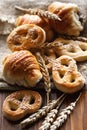 Pretzels and various bakery products Royalty Free Stock Photo