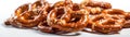 Pretzels On A White Background. Generative AI Royalty Free Stock Photo