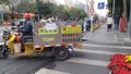 Shenzhen, China: prevent and combat the new coronavirus pneumonia on the streets, delivery couriers and some citizens