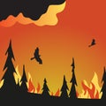 Prevent forest fires flat color vector icon