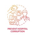 Prevent hospital corruption red concept icon