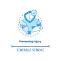 Prevent injury turquoise concept icon