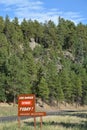 Prevent wildfires, fire danger sign in Kaibab National Forest, Arizona Royalty Free Stock Photo