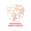 Preventable medical errors red gradient concept icon Royalty Free Stock Photo