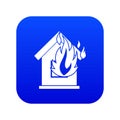 Preventing fire icon digital blue