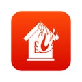 Preventing fire icon digital red