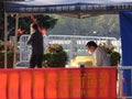 During the prevention and control of Wuhan pneumonia, a medical staff at a blood donation station was holding his post.